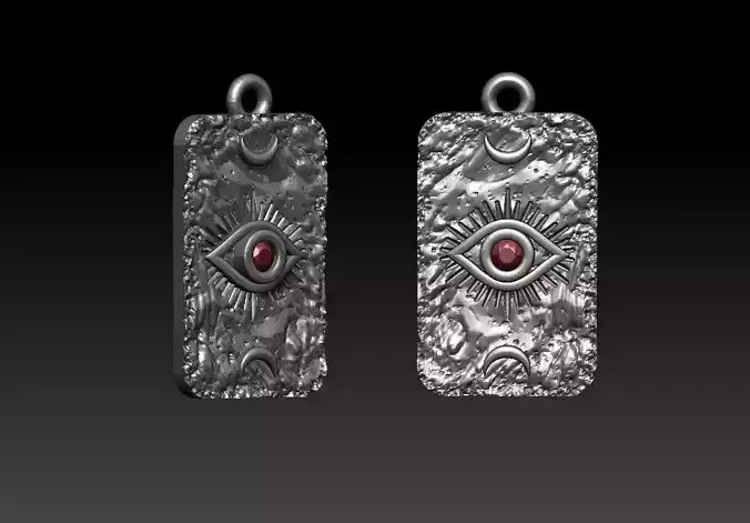 Evil eye texture earring 3D print model