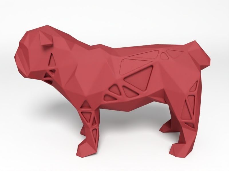 Polygon Bulldog 3D print model_2
