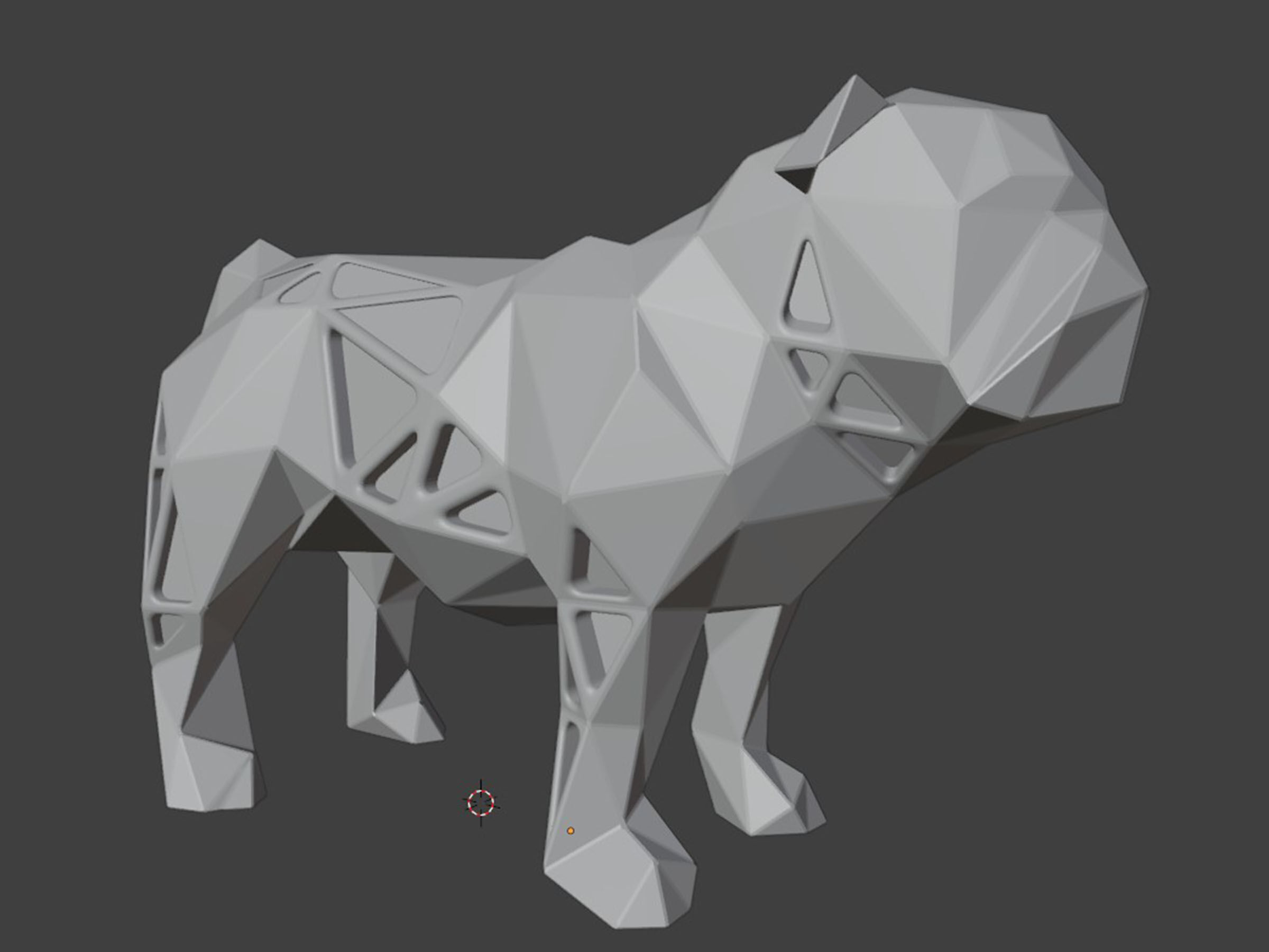 Polygon Bulldog 3D print model_7