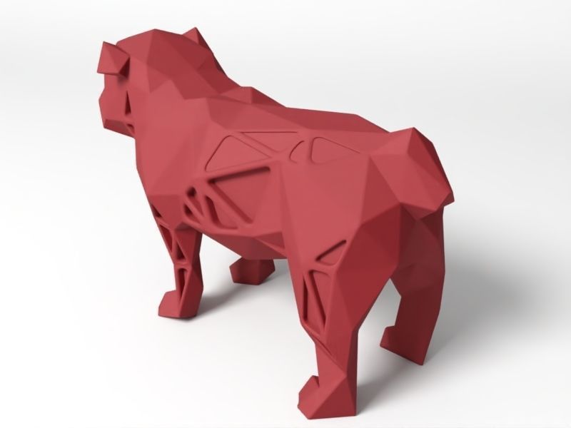 Polygon Bulldog 3D print model_3