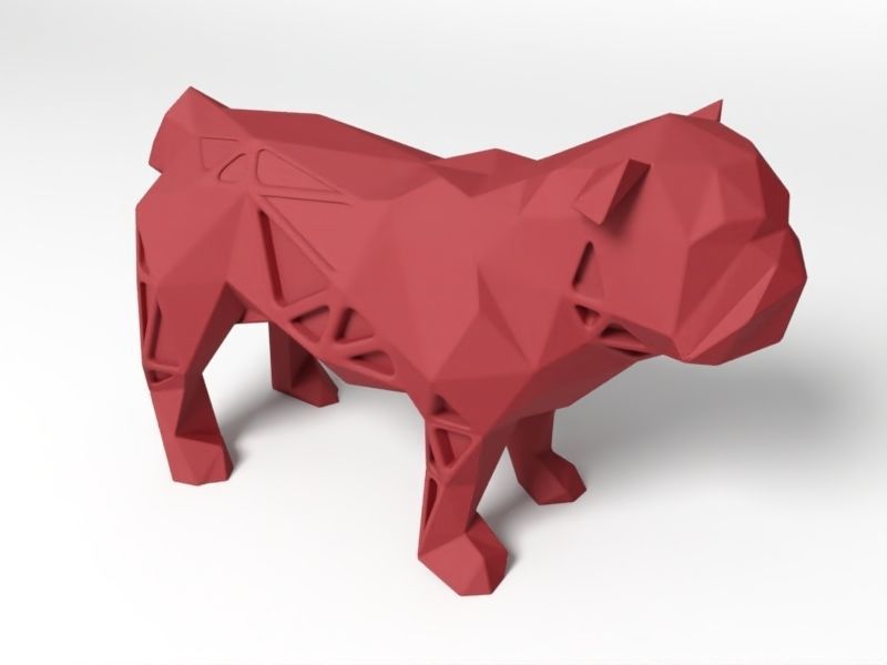 Polygon Bulldog 3D print model_5