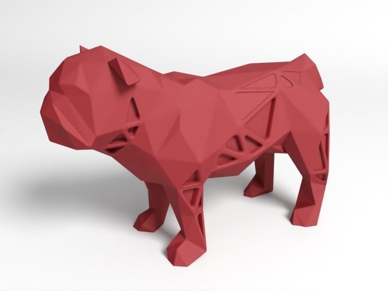 Polygon Bulldog 3D print model_1
