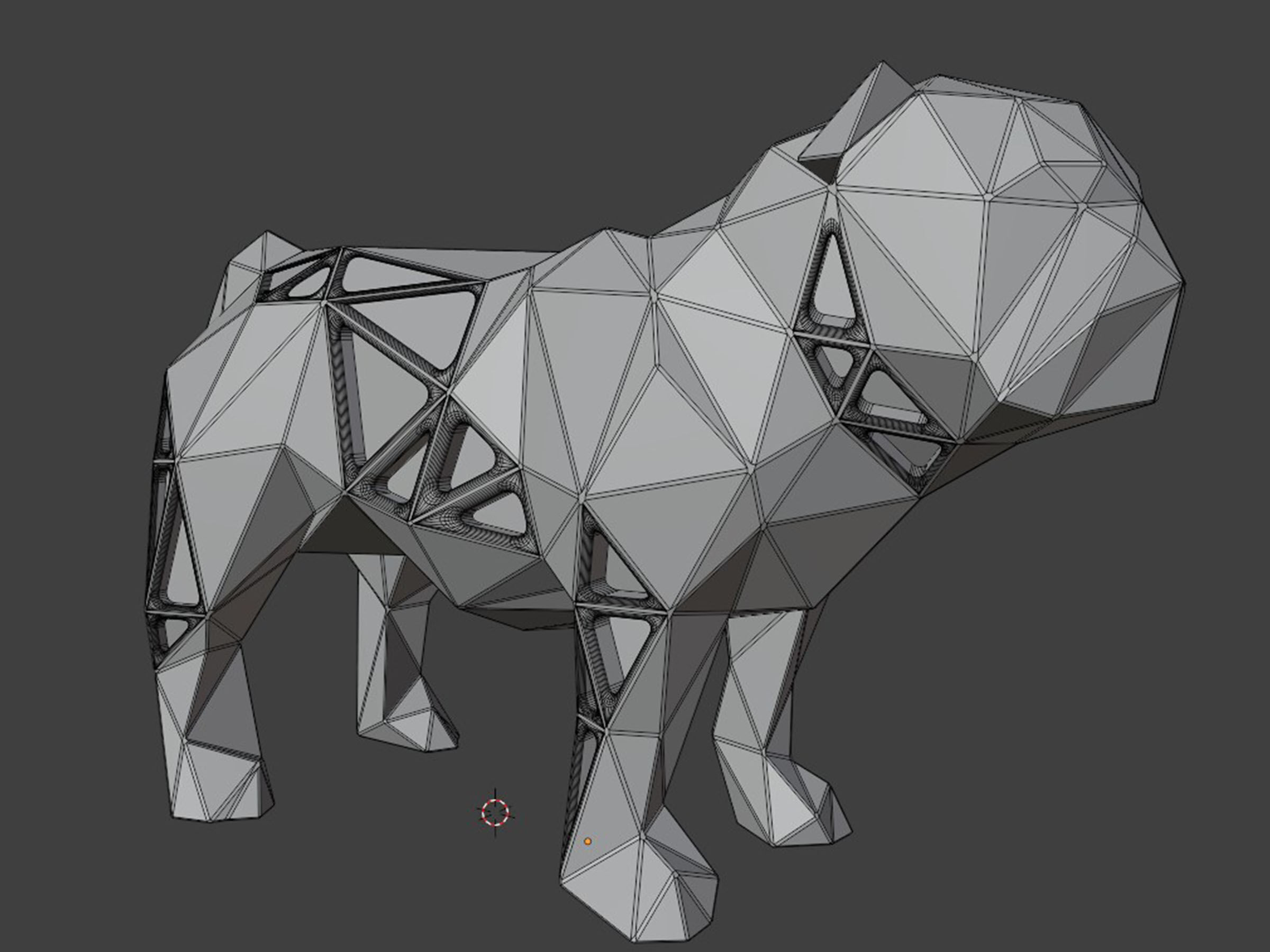 Polygon Bulldog 3D print model_8