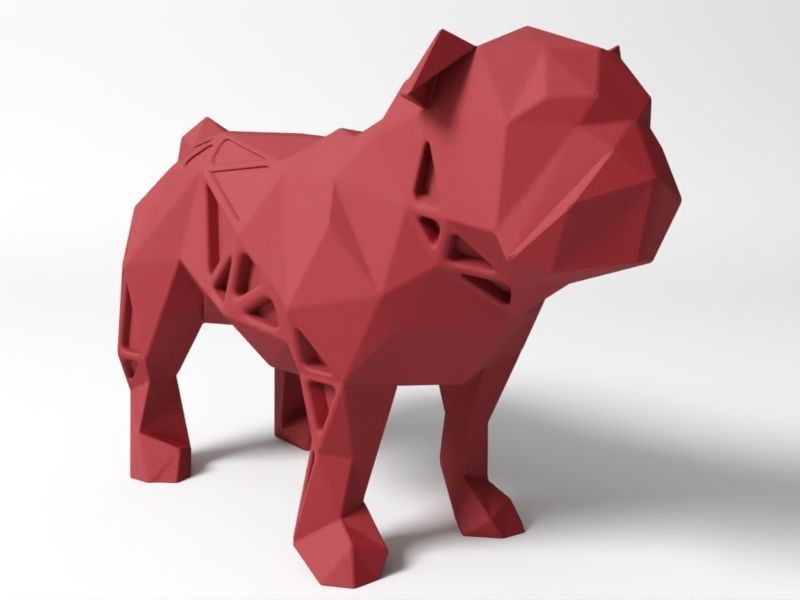Polygon Bulldog 3D print model_6