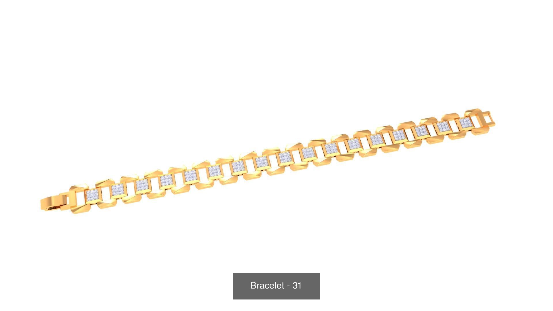 74 Chain Bracelet Unisex Bracelets Pack 3D Model Collection_39