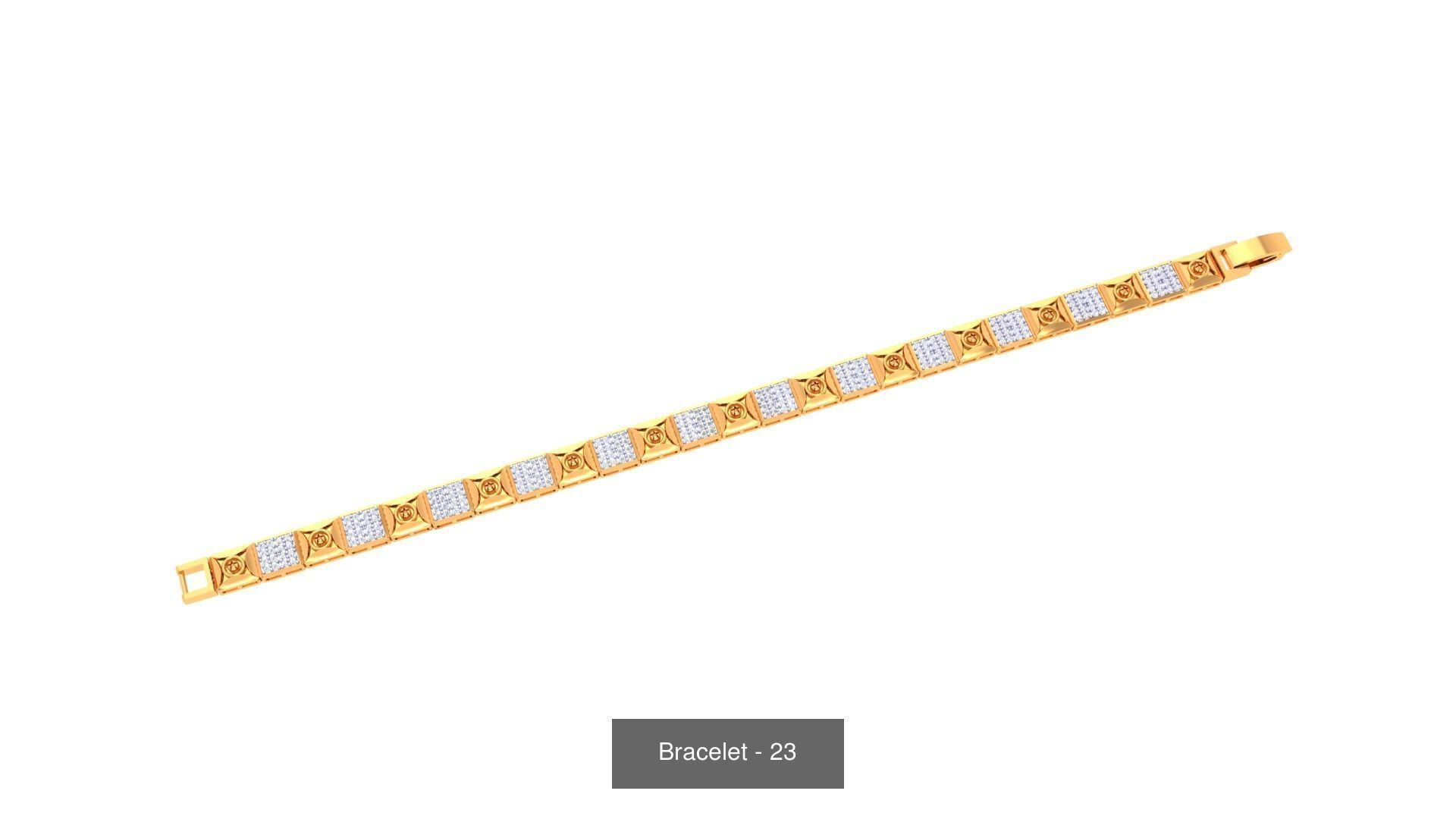 74 Chain Bracelet Unisex Bracelets Pack 3D Model Collection_45