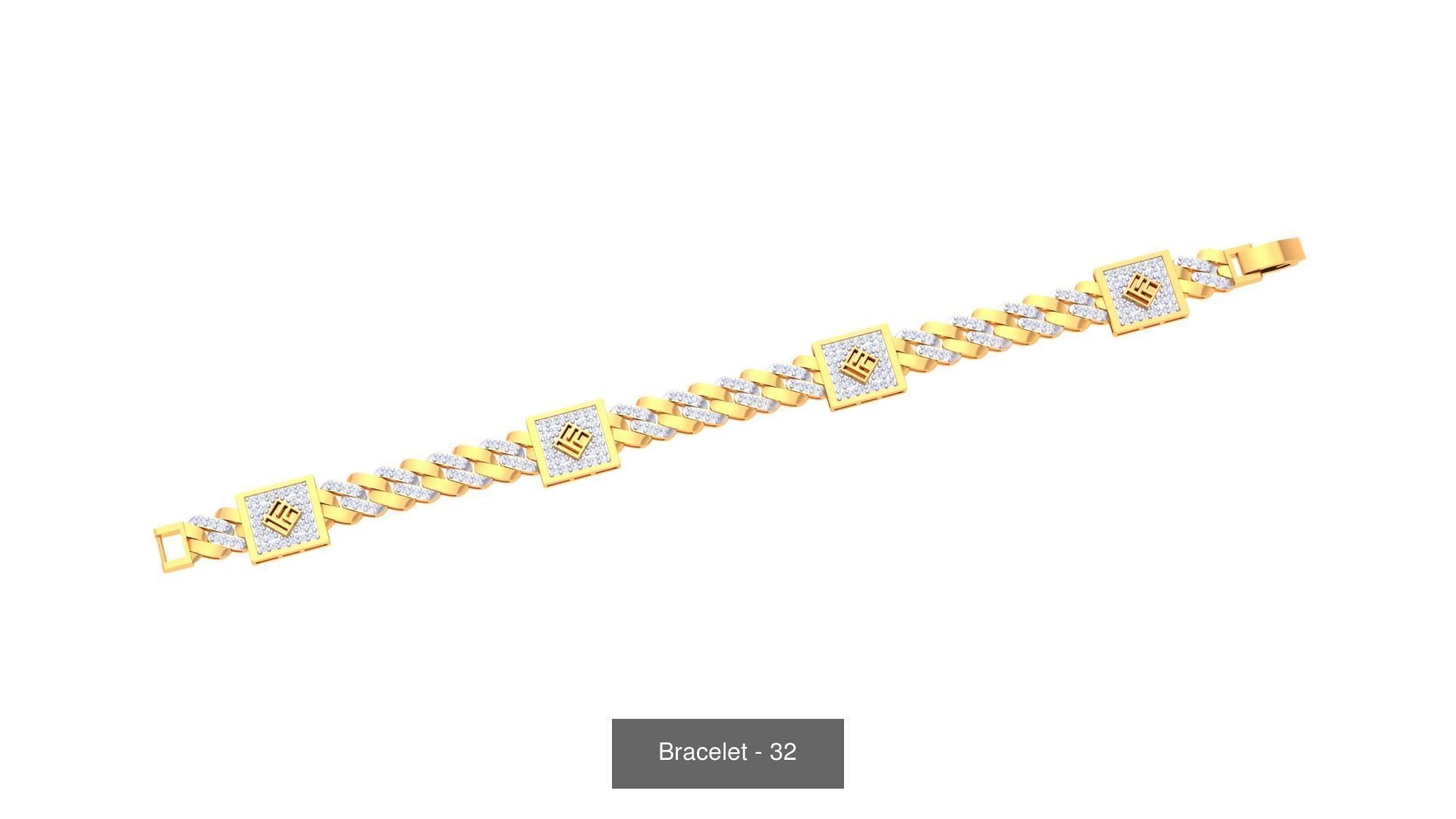 74 Chain Bracelet Unisex Bracelets Pack 3D Model Collection_38