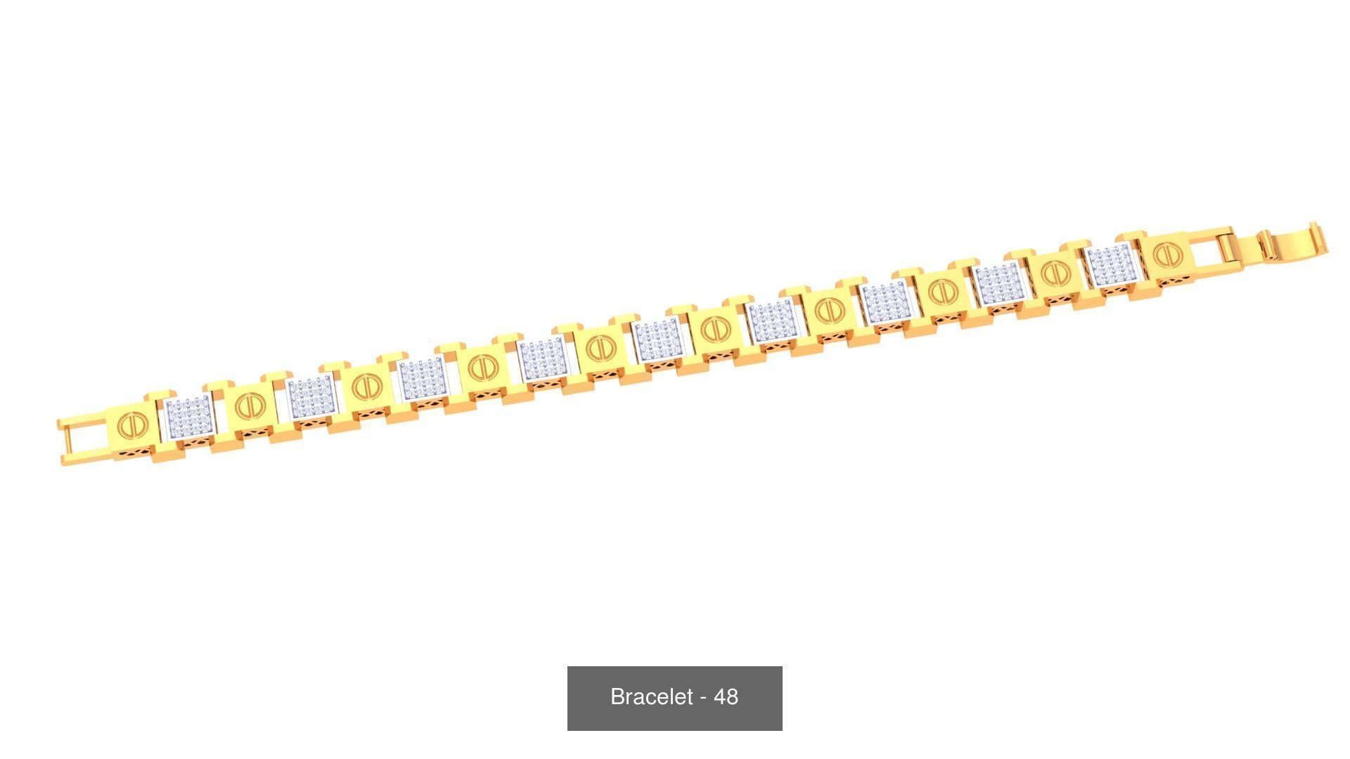74 Chain Bracelet Unisex Bracelets Pack 3D Model Collection_25