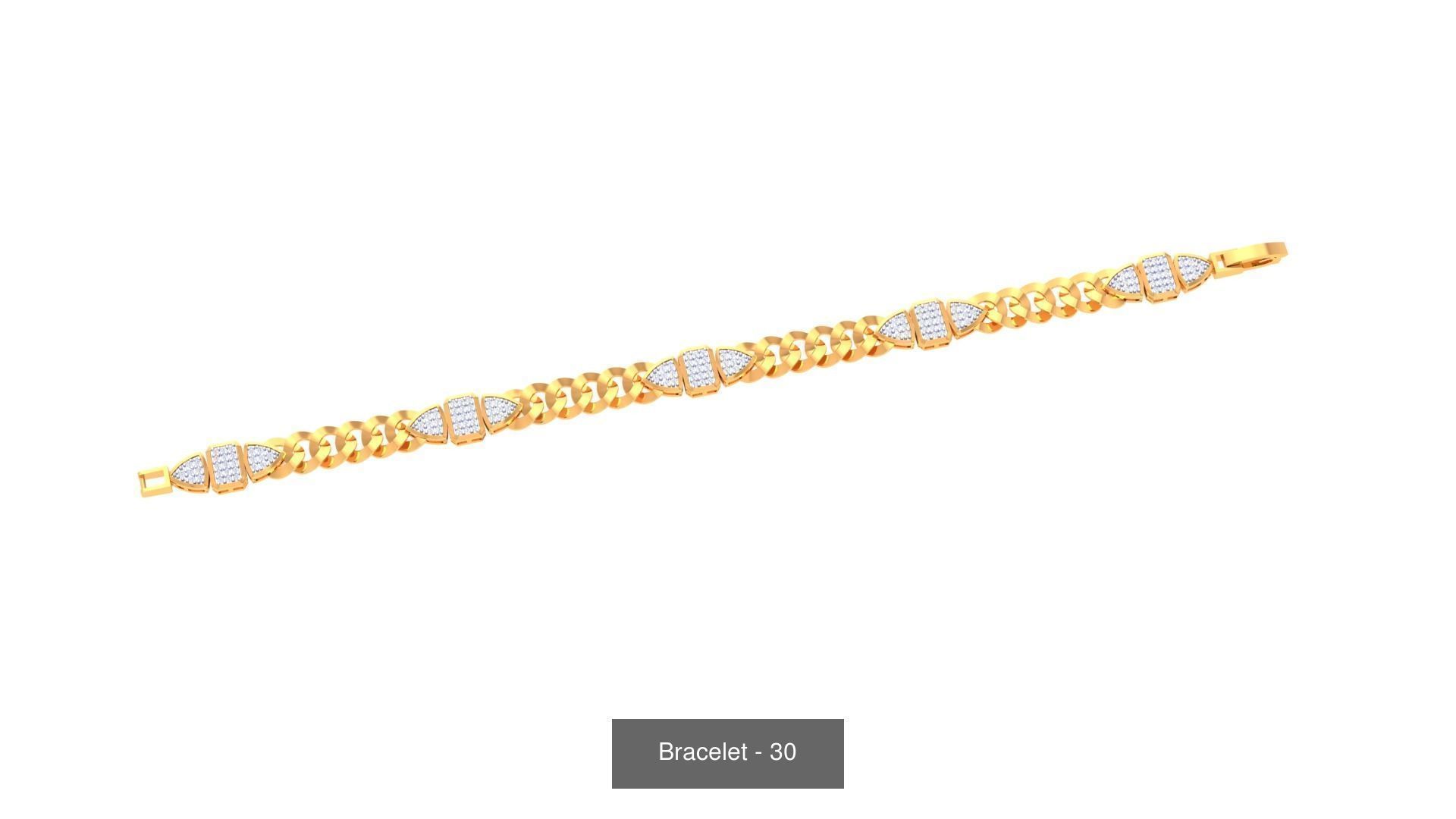 74 Chain Bracelet Unisex Bracelets Pack 3D Model Collection_40