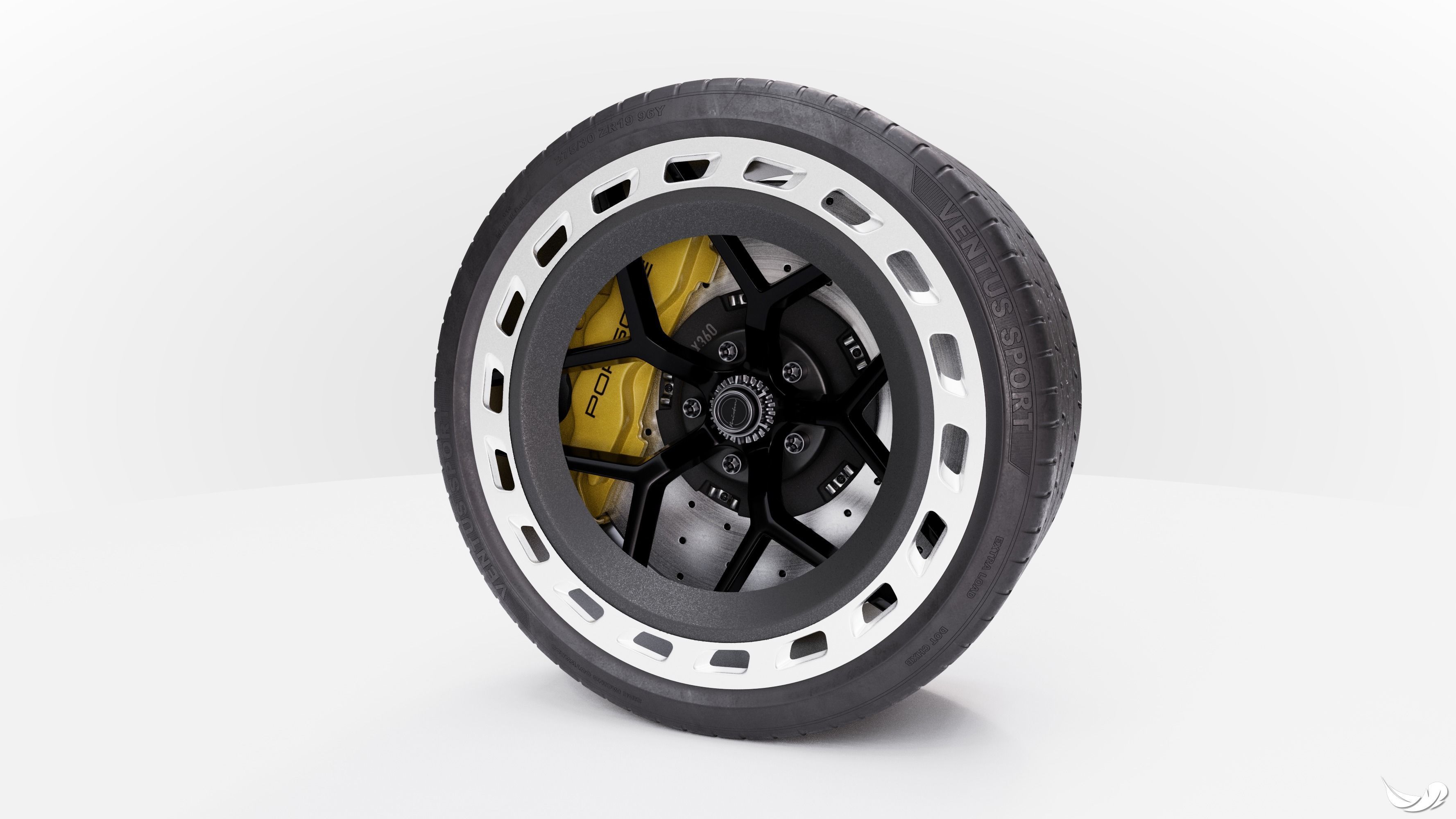 Car Wheel 3D model_2