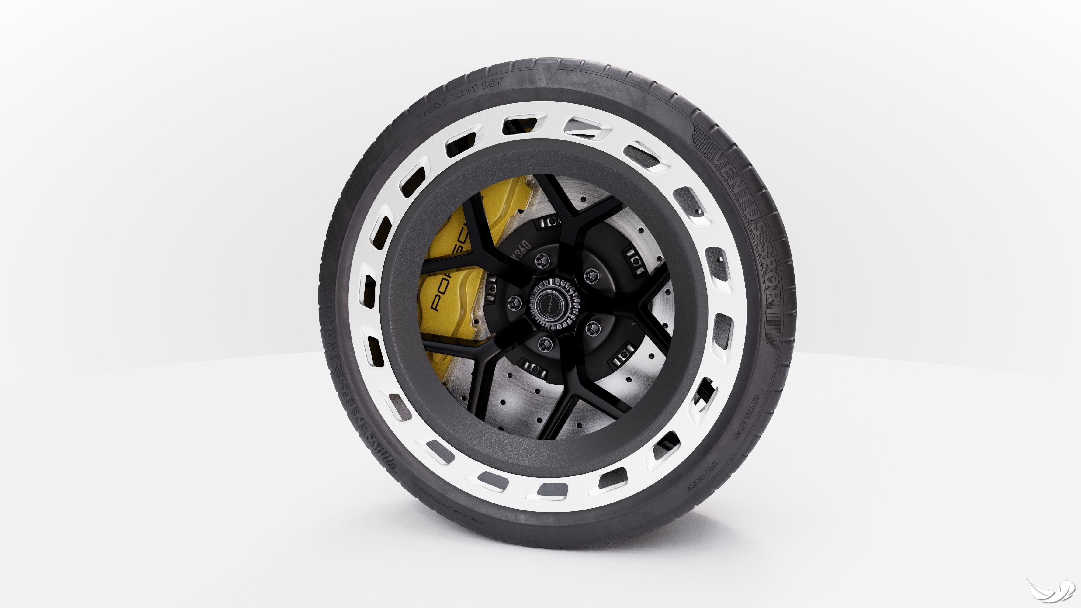 Car Wheel 3D model_6
