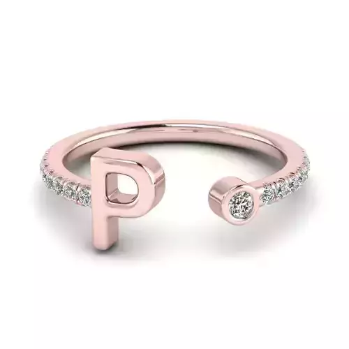 Jewelry alphabet Ring P