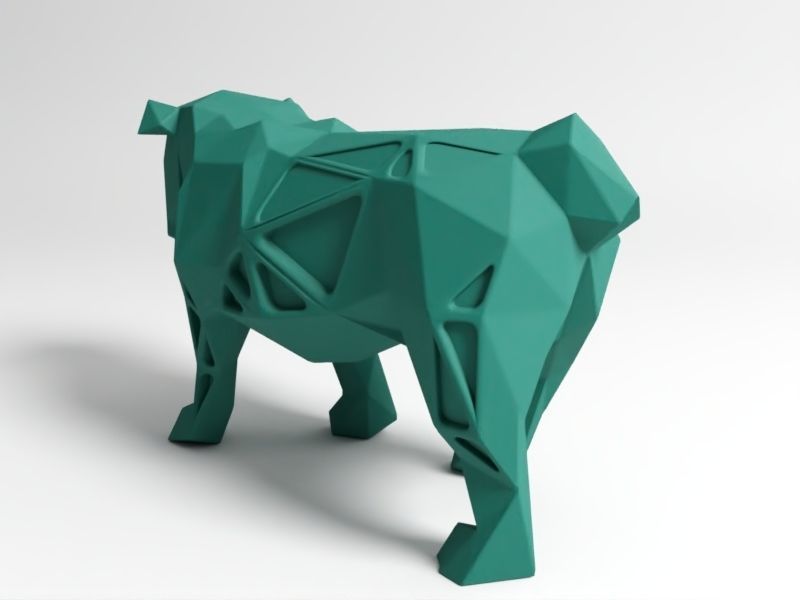 Polygon Bulldog Pose 3D print model_3