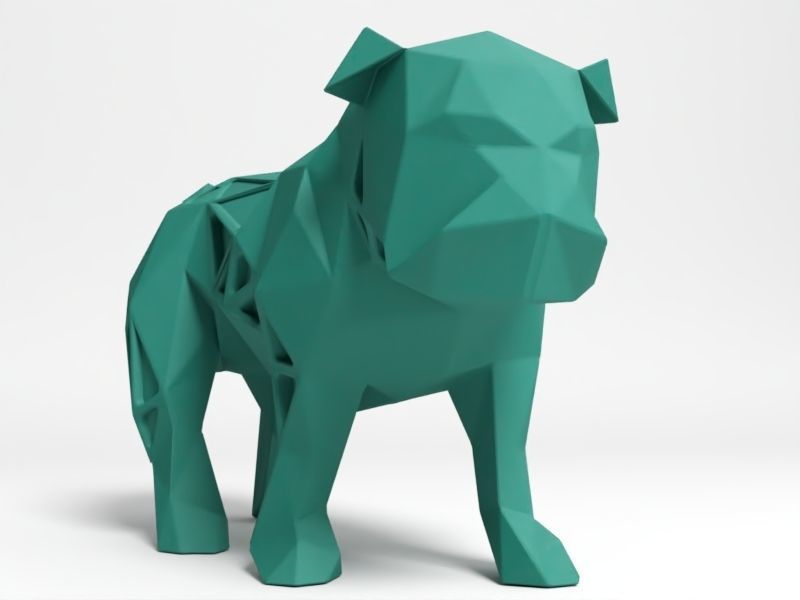 Polygon Bulldog Pose 3D print model_6