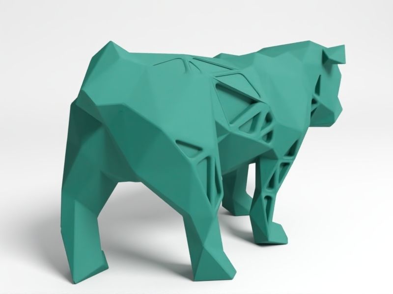 Polygon Bulldog Pose 3D print model_2