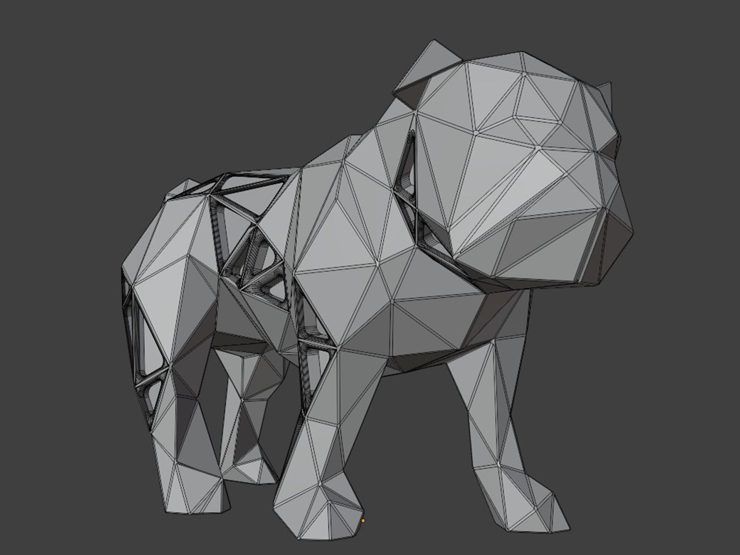 Polygon Bulldog Pose 3D print model_8
