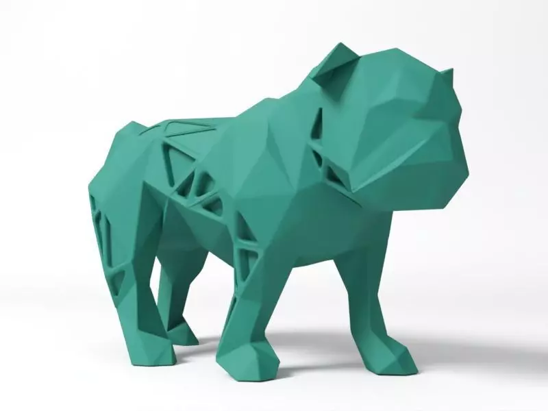 Polygon Bulldog Pose 3D print model_0