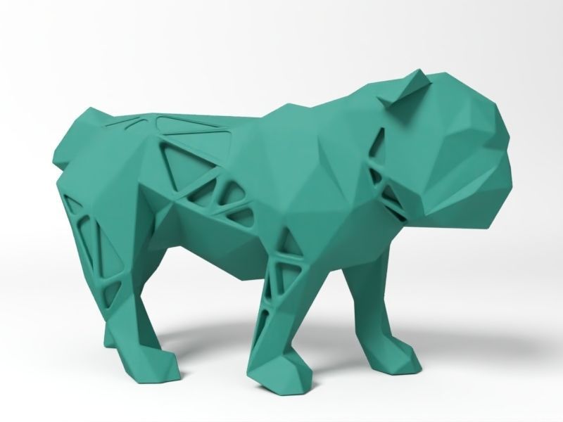 Polygon Bulldog Pose 3D print model_1