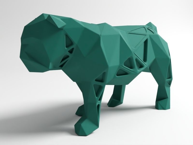 Polygon Bulldog Pose 3D print model_5