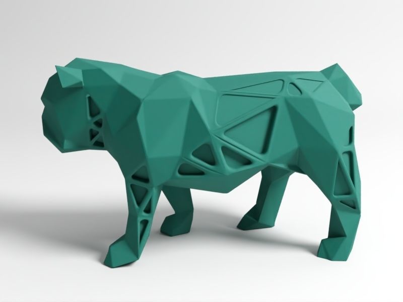Polygon Bulldog Pose 3D print model_4