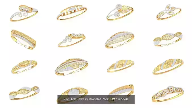 217 High Jewelry Bracelet Pack  3D Model Collection