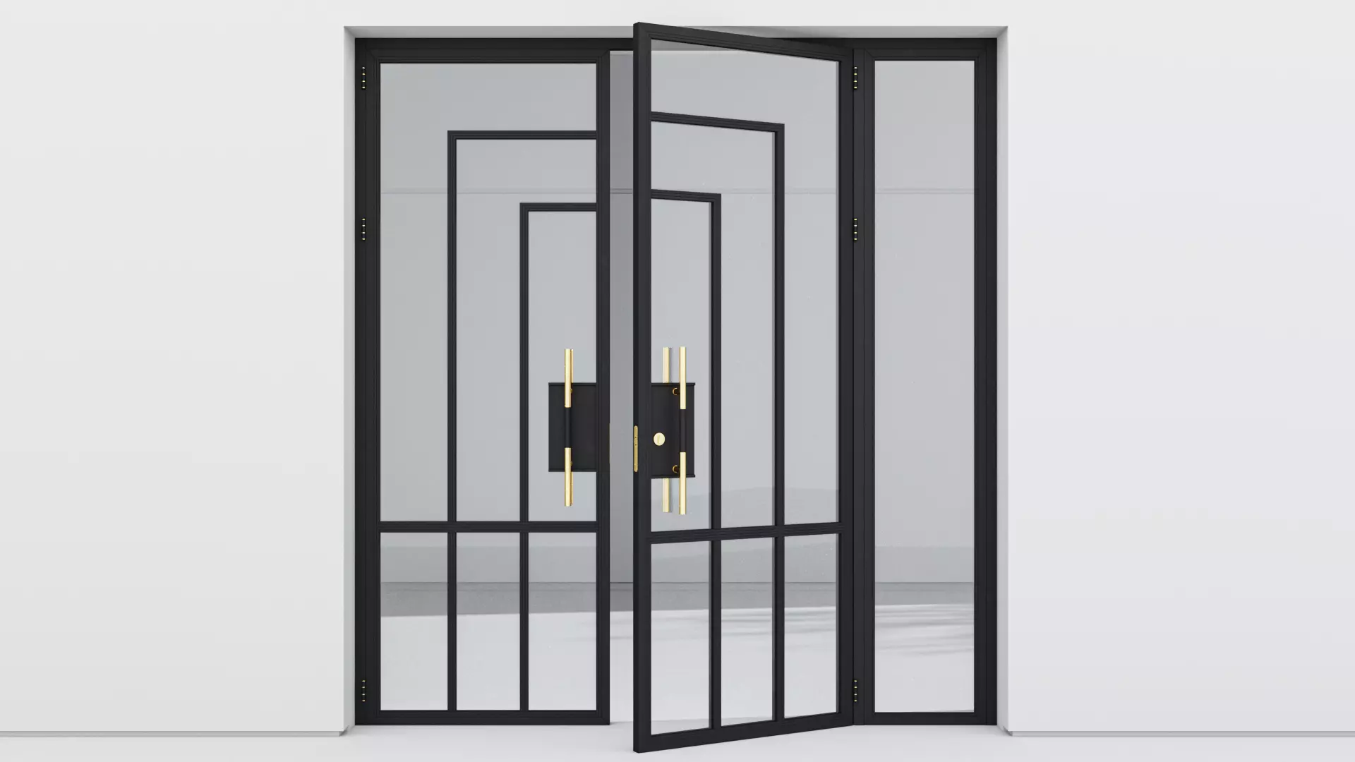 Aluminium door 224 3D model_0