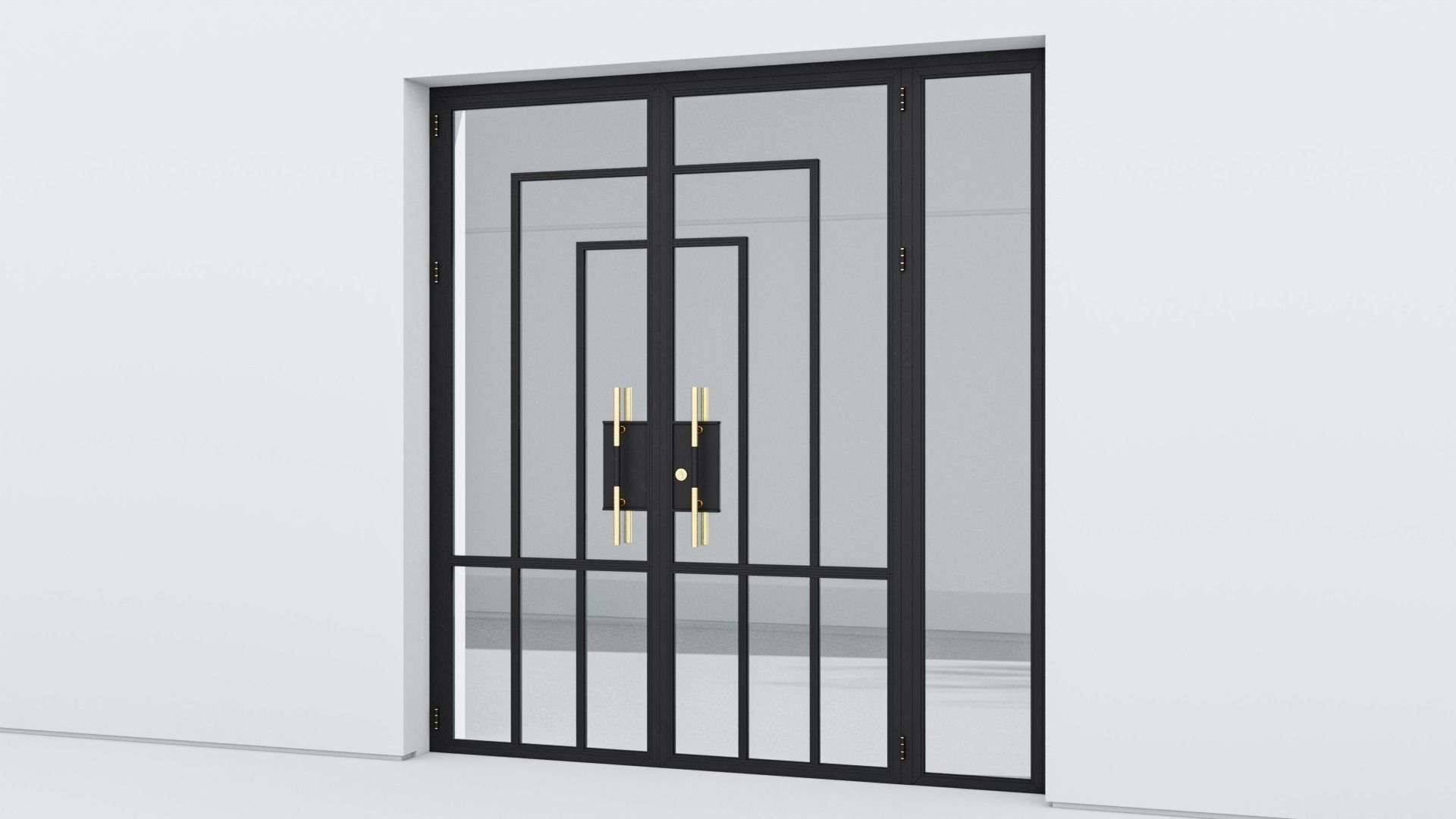 Aluminium door 224 3D model_2