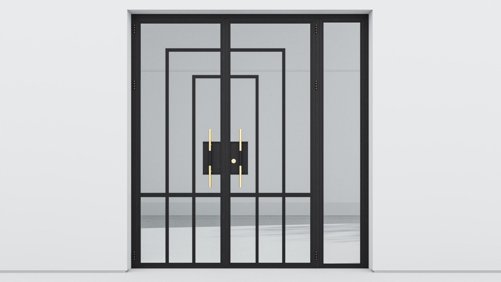 Aluminium door 224 3D model_1