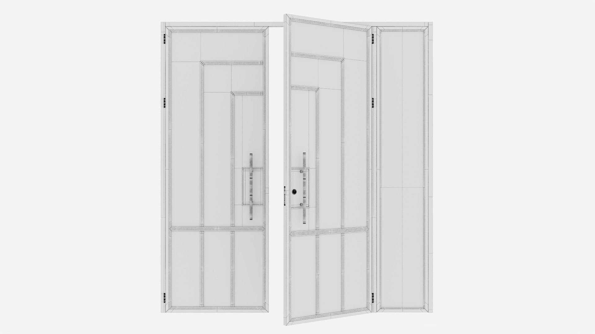 Aluminium door 224 3D model_6