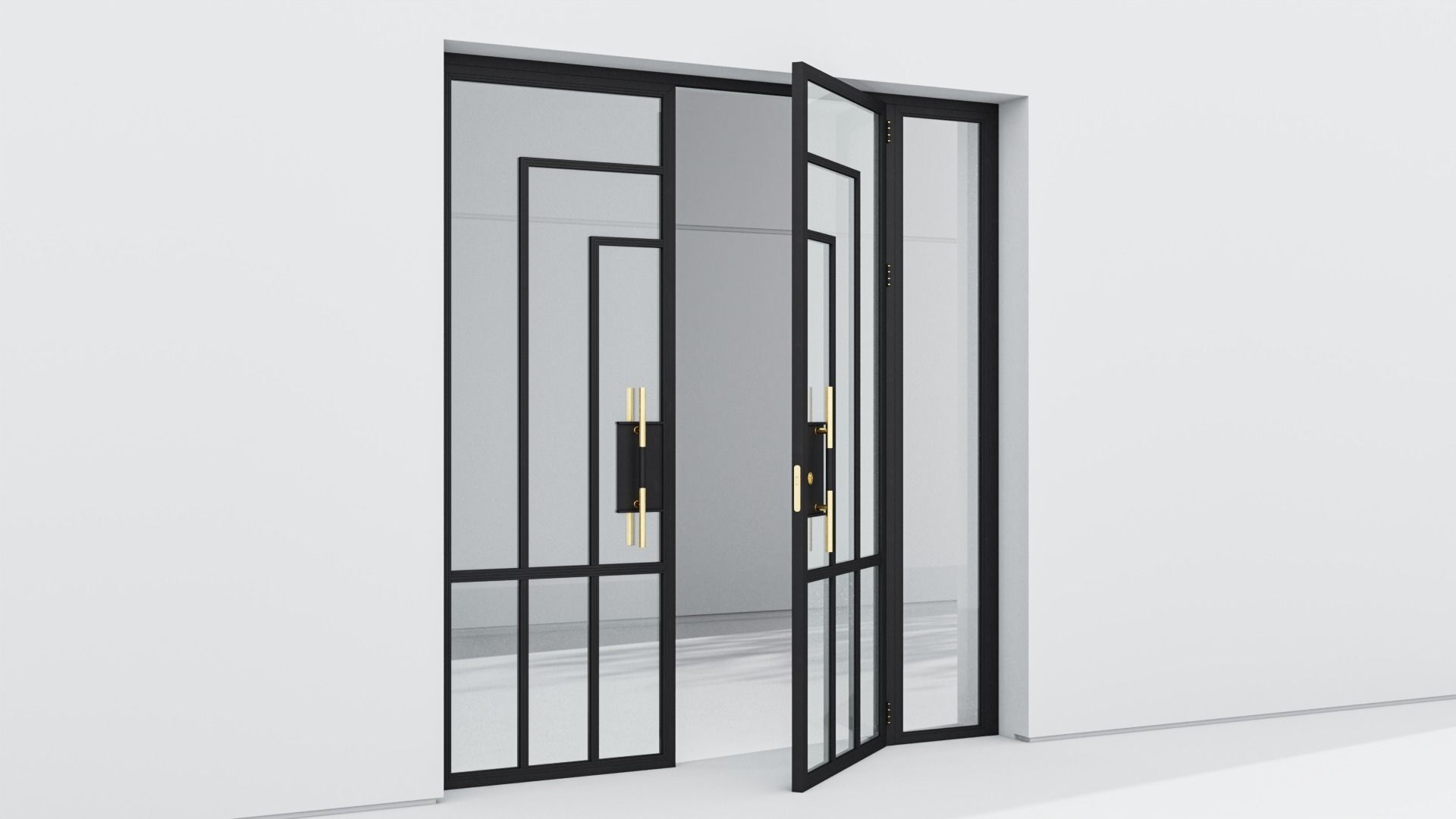 Aluminium door 224 3D model_3