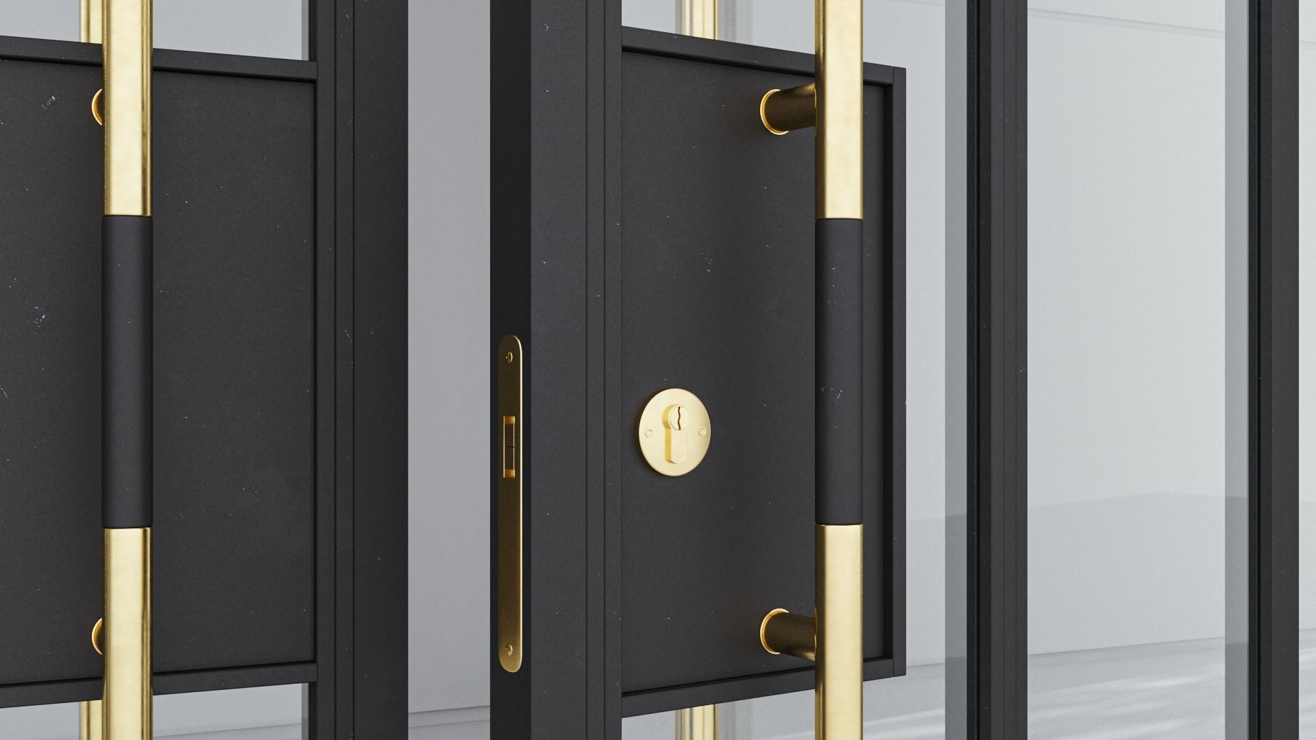 Aluminium door 224 3D model_4