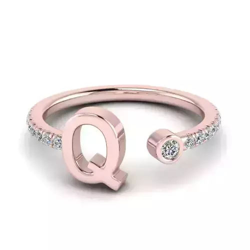 Jewelry alphabet Ring Q