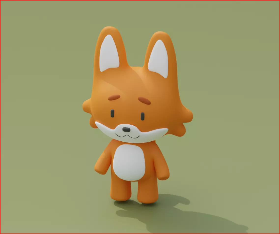 orange fox 3D model_0