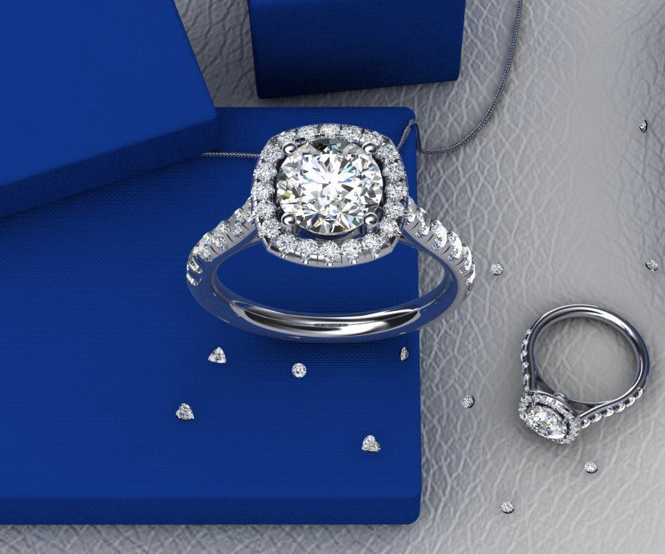 3D cad file ready to print  Engagement ring 3D print model_1