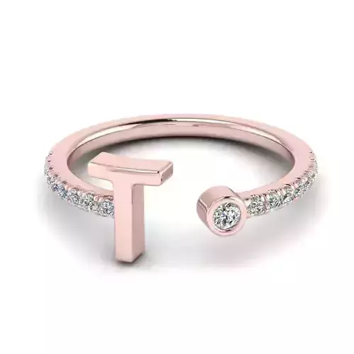 Jewelry alphabet Ring T