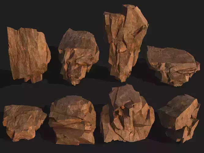 desert rocks - 3D Models PBR Pack 06