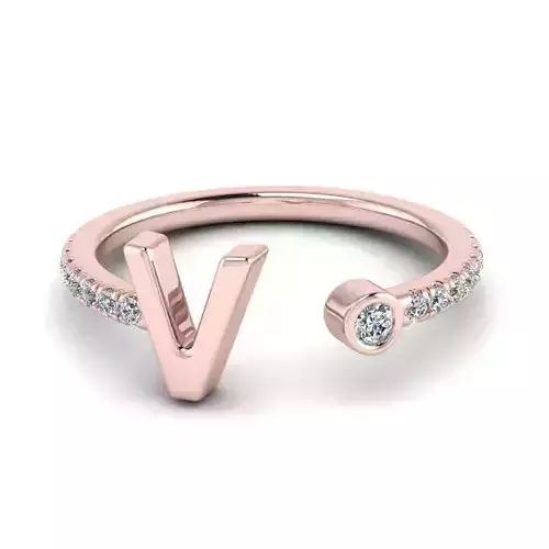 Jewelry alphabet Ring V