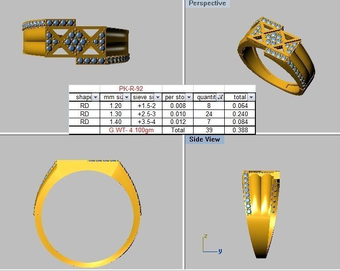 Gents ring - 92 3D print model_3