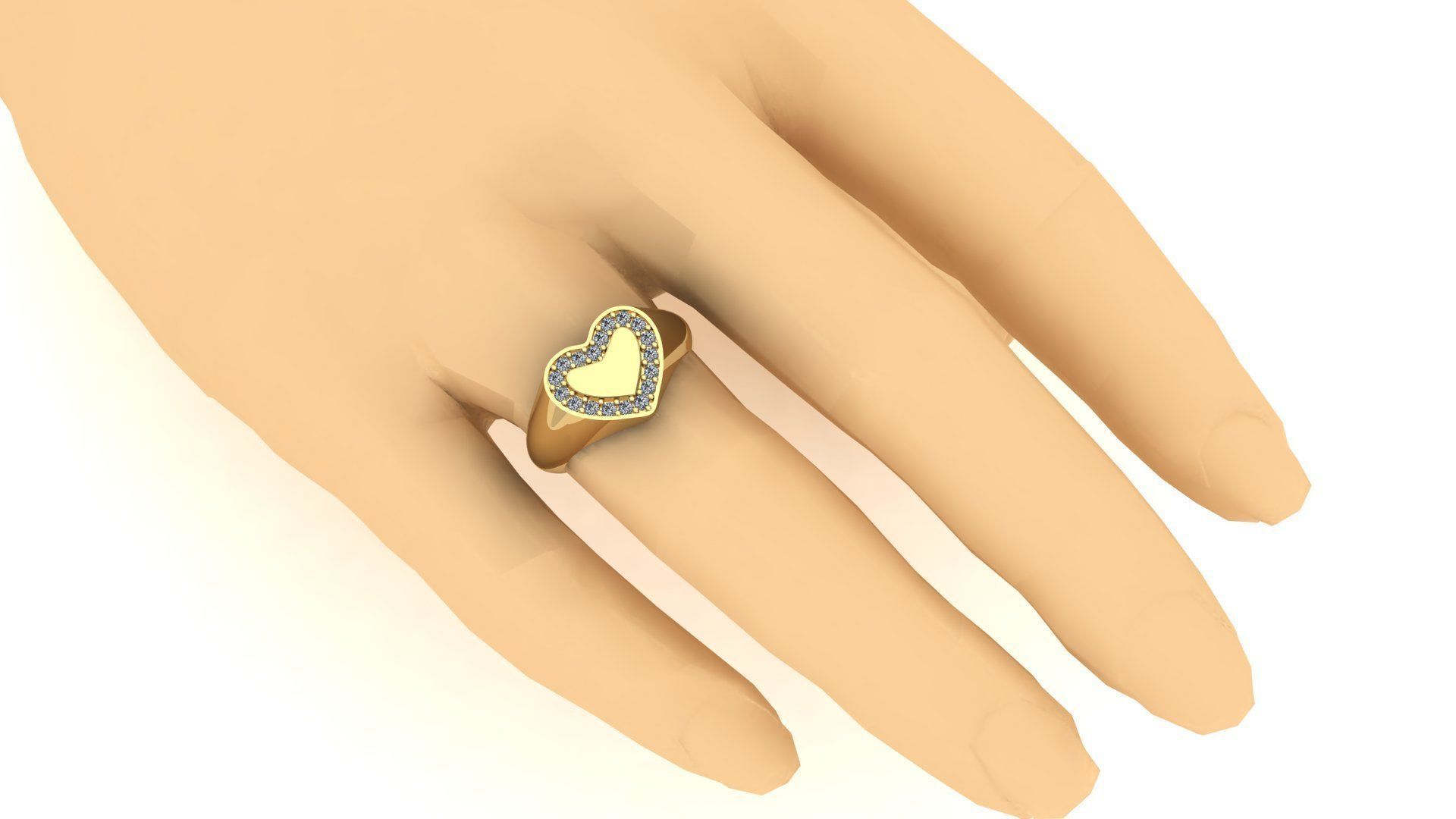 Anel dedinho coracao 3D print model_2