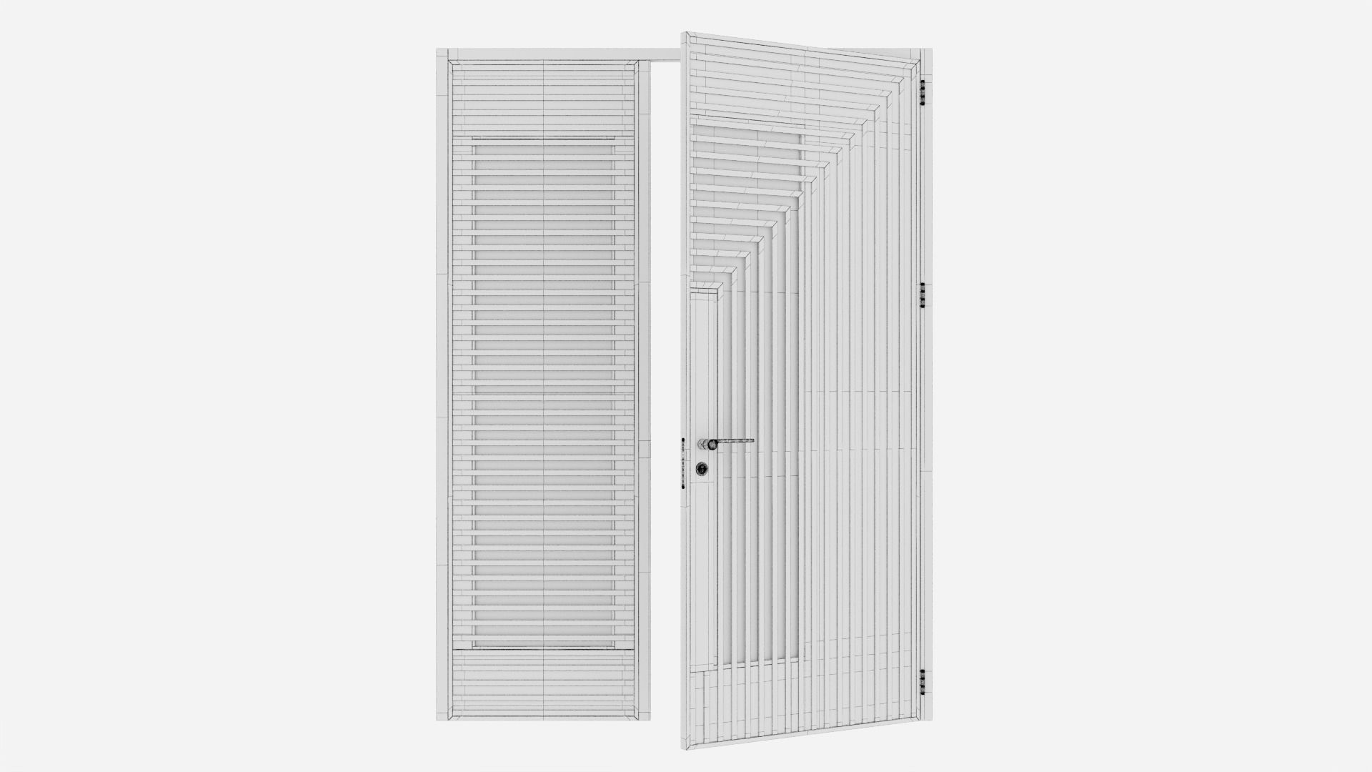 Aluminium door 227 3D model_4