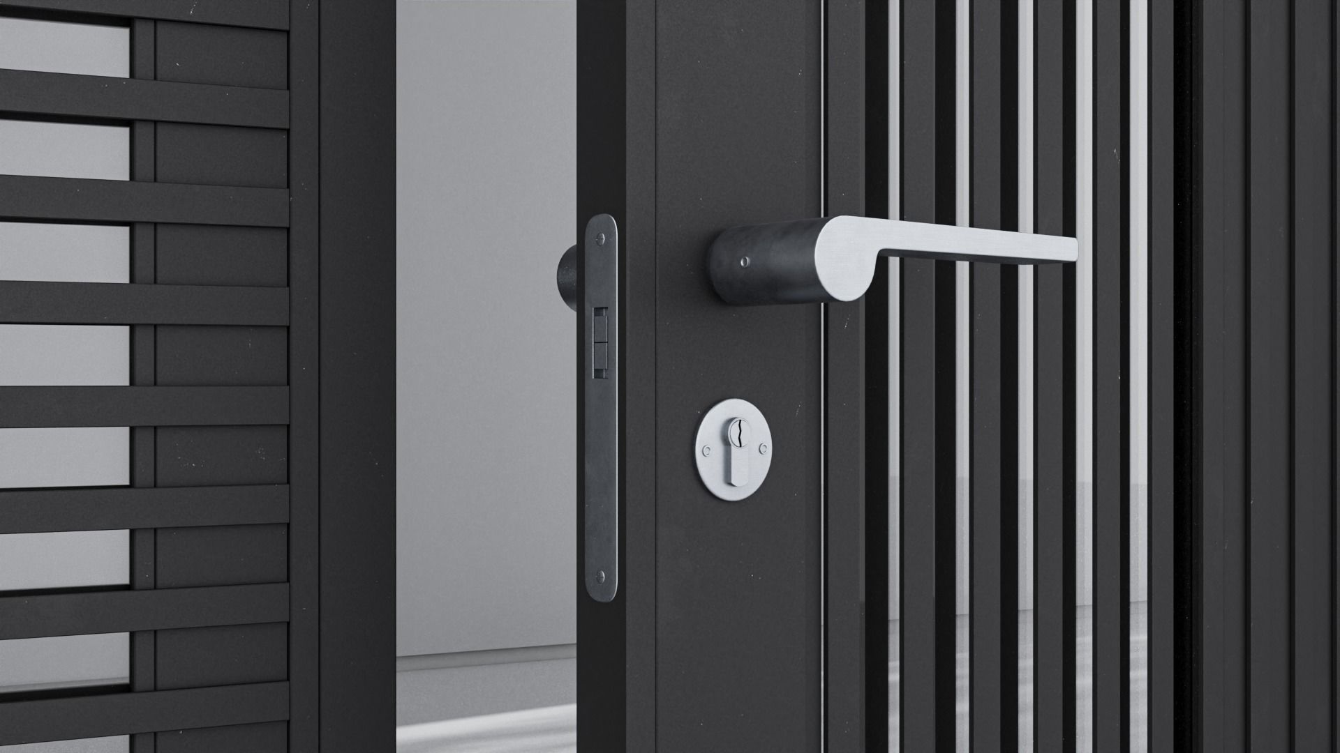 Aluminium door 227 3D model_2