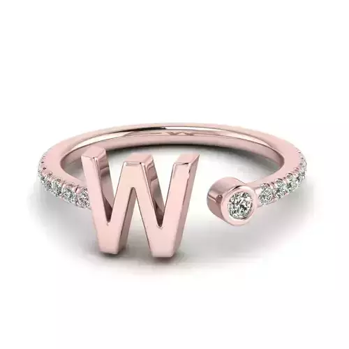 Jewelry alphabet Ring W