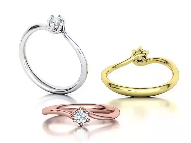 Engagement ring 6claw Solitaire Lovestory ring Own design