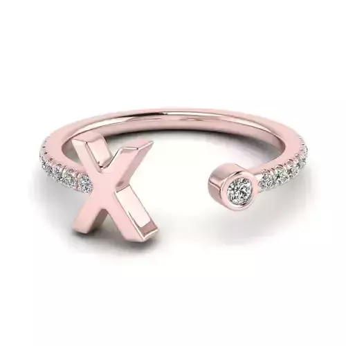 Jewelry alphabet Ring X