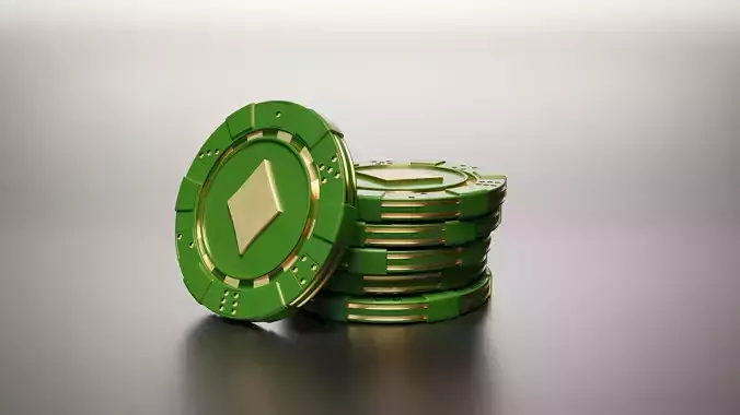 Diamond Las Vegas Casino Good Luck Poker Chip Lucky Coin  Low-poly 3D model