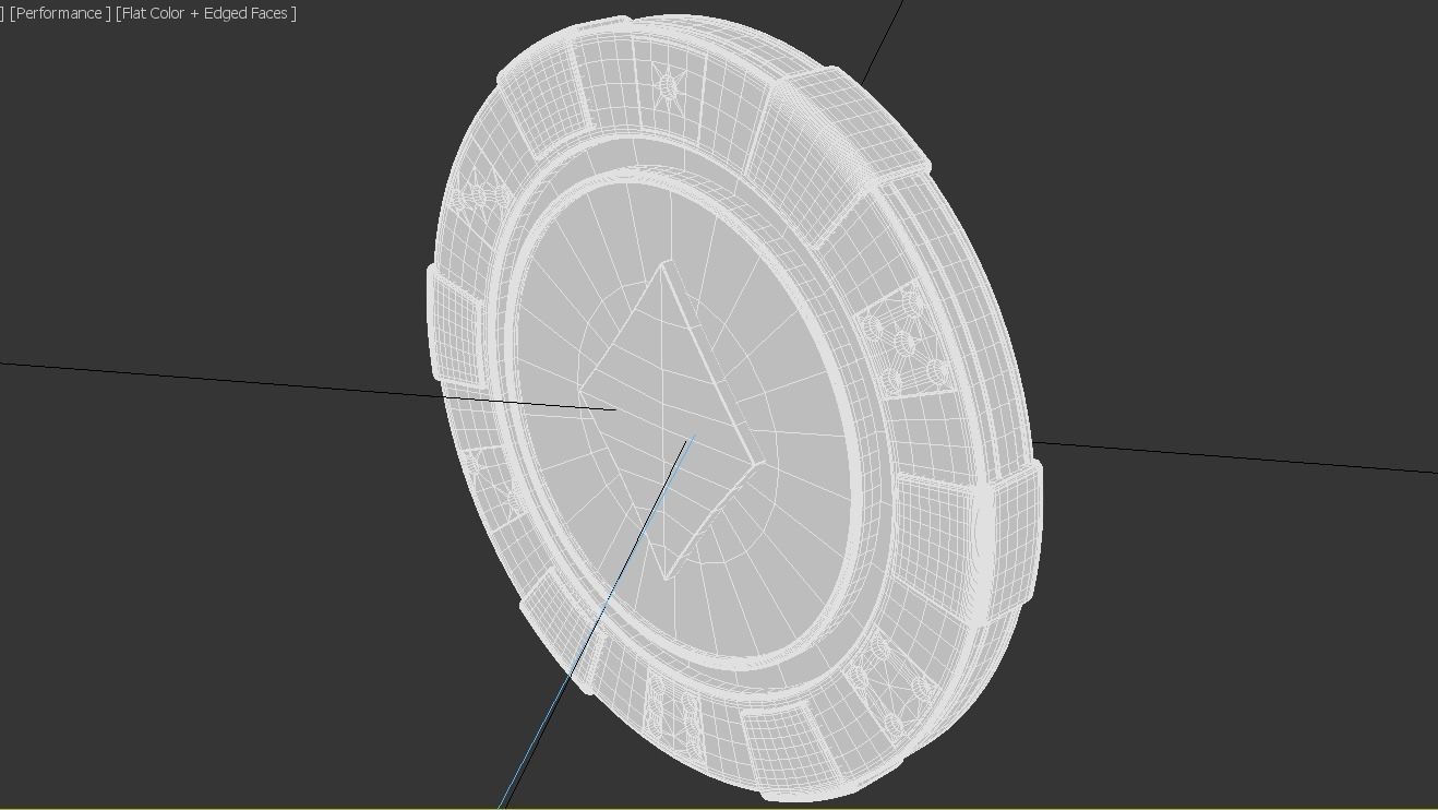 Diamond Las Vegas Casino Good Luck Poker Chip Lucky Coin  Low-poly 3D model_3