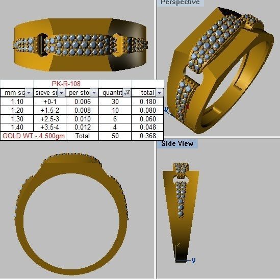 Gents ring - 108 3D print model_3