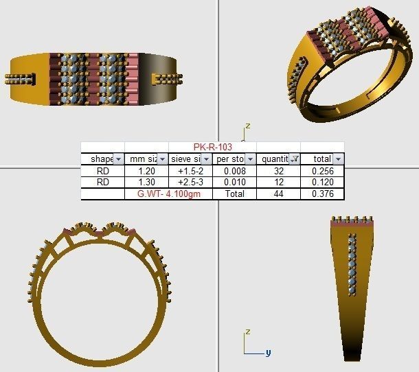 Gents ring - 103 3D print model_3