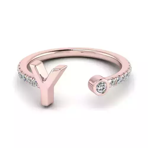 Jewelry alphabet Ring Y