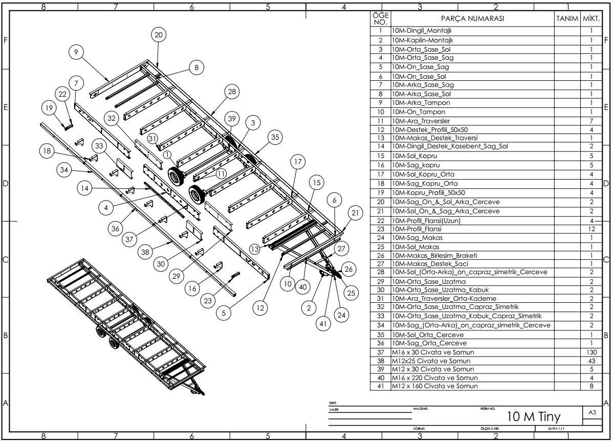 Tiny house caravan chassis REAL project 10 Meter  3D model_7